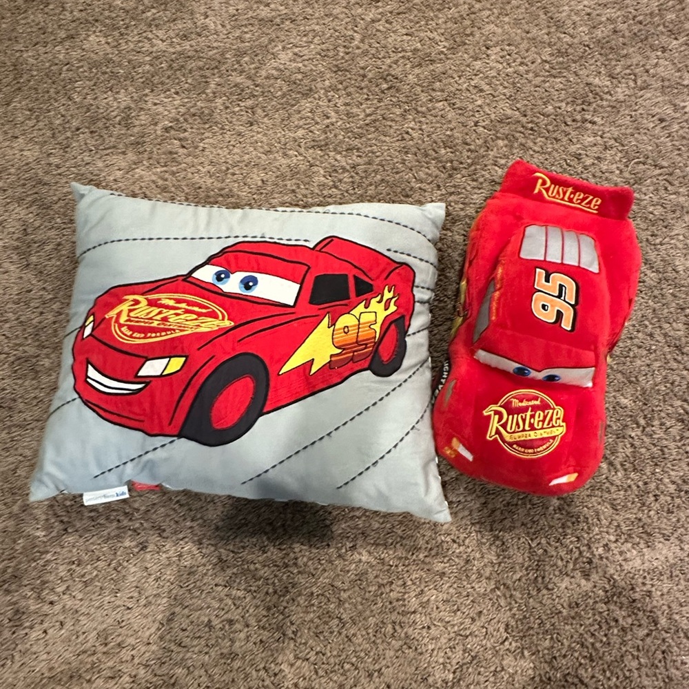 Pottery Barn Kids and Disney Red Lightning McQueen Cars Pillow Set
